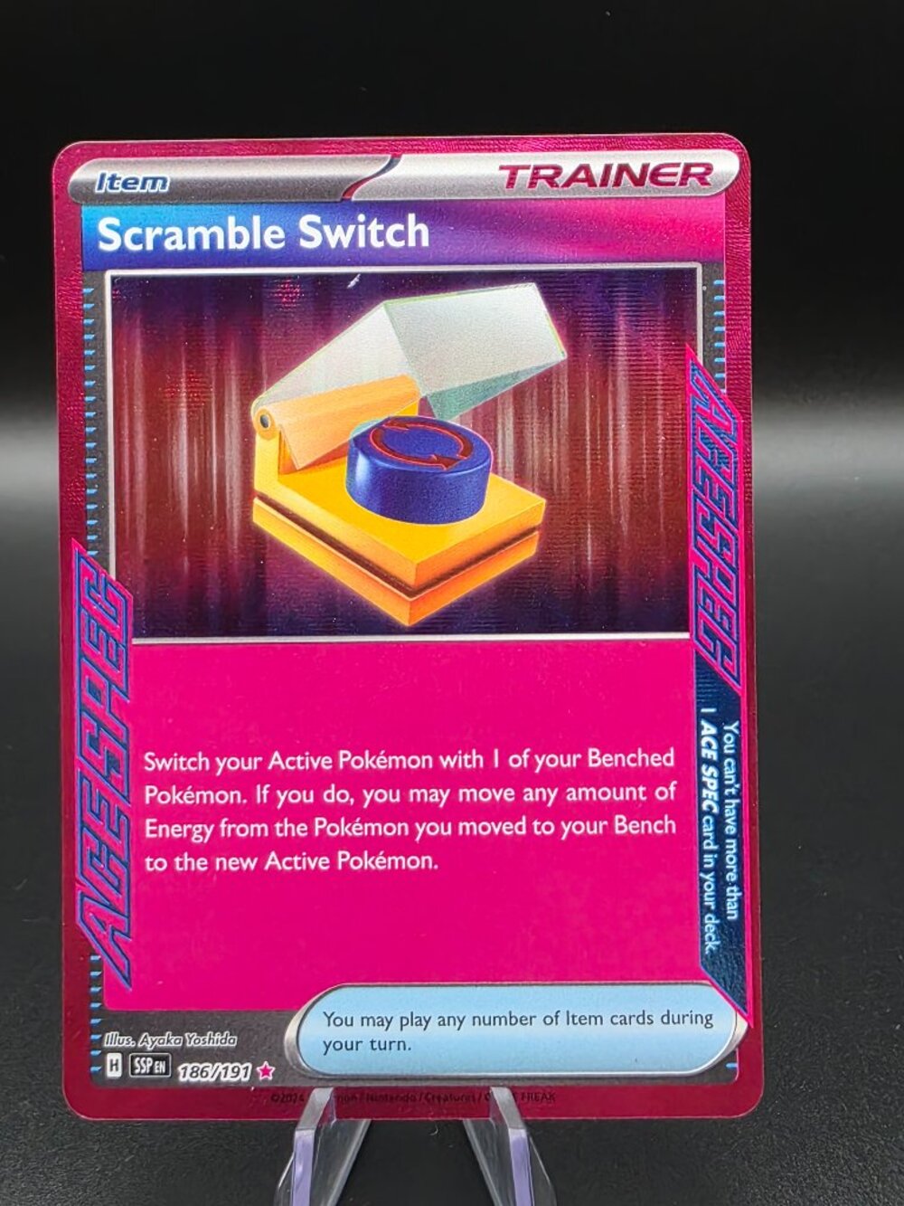 SCRAMBLE SWITCH 186/191 ACE SPEC SURGING SPARKS POKEMON HOLO NEAR MINT